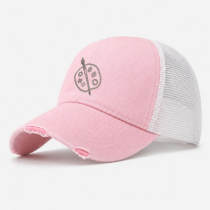 Brush Palette Arc Washed Trucker Hat – Light Pink