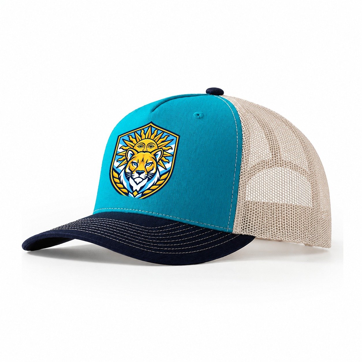 Argentina Minimal Emblem Country Logos Trucker Hat – Teal Navy