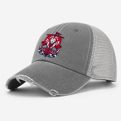 Norway Minimal Emblem Country Logos Washed Trucker Hat – Grey