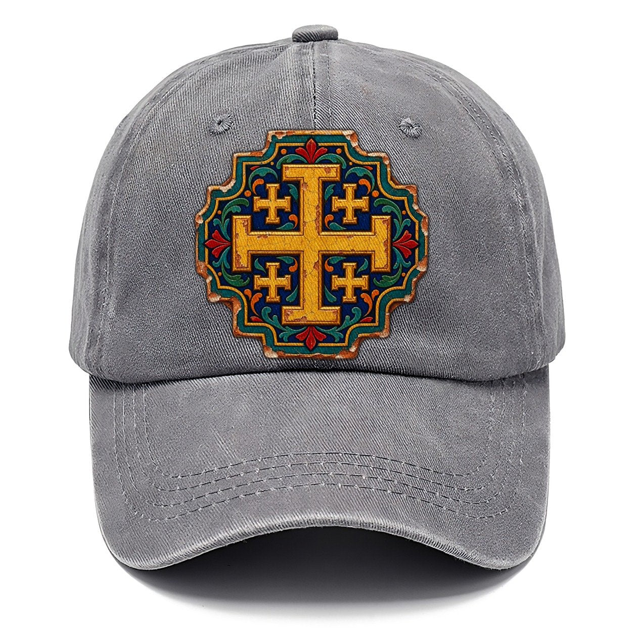 Armenian Hand Painted Ceramic Tile Jerusalem Cross Classic Cap – Urban Haze