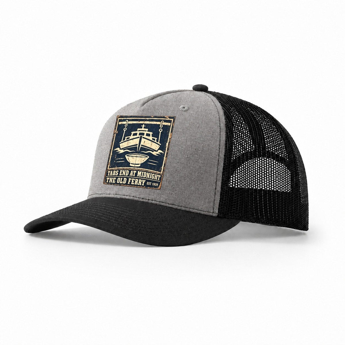 Old Ferry Bar Izakaya Rules Trucker Hat – Grey Black