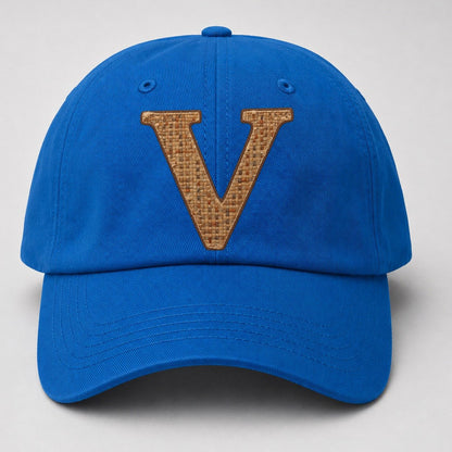 Woven Tweed V Monogram Baseball Cap – Blue