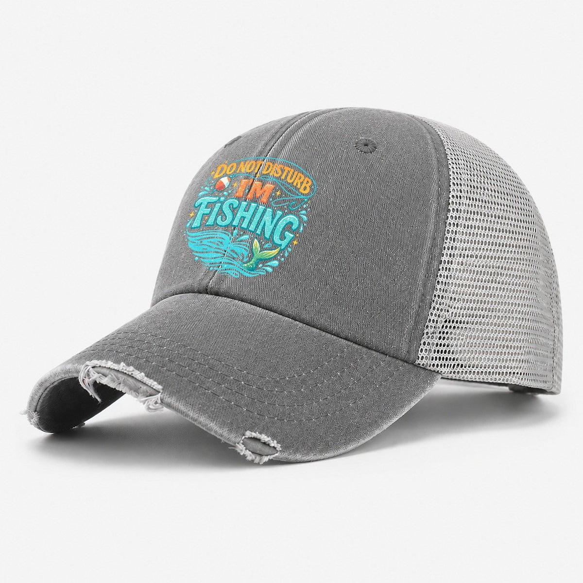 Fishing Is My Retirement Plan Washed Trucker Hat – Grey