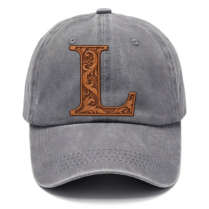 Tooled Leather L Monogram Classic Cap – Urban Haze
