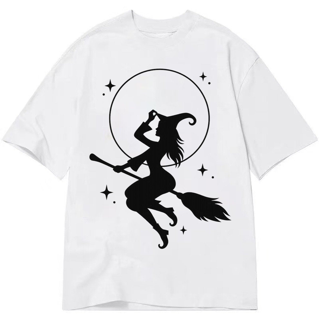Witch On Broom Classic T-shirt – White