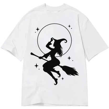 Witch On Broom Classic T-shirt – White