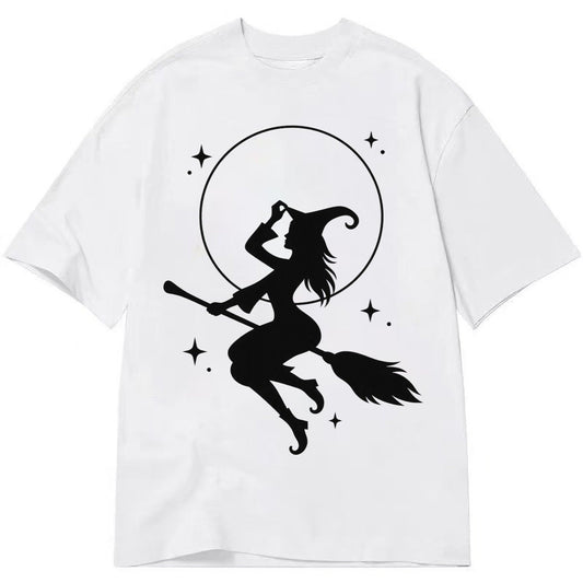 Witch On Broom Classic T-shirt – White
