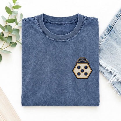 Concertina Hex Fold Left Chest Vintage T-shirt – Washed Blue