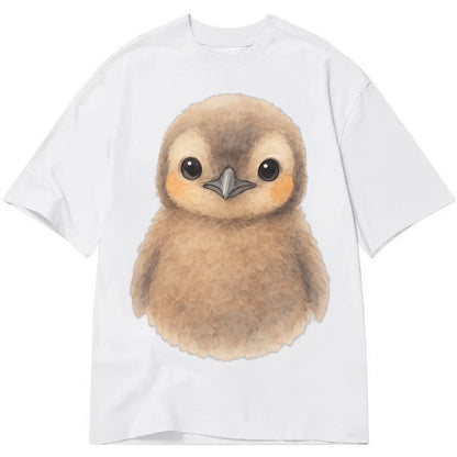 Baby King Penguin Orange Cheek Patches Fluffy Brown Large Ey Classic T-shirt – White
