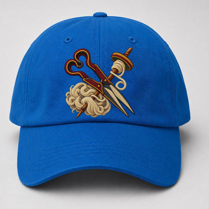 Welsh Wool Shears Spindle And Fleece Uk Culture Heritage Baseball Cap – Blue