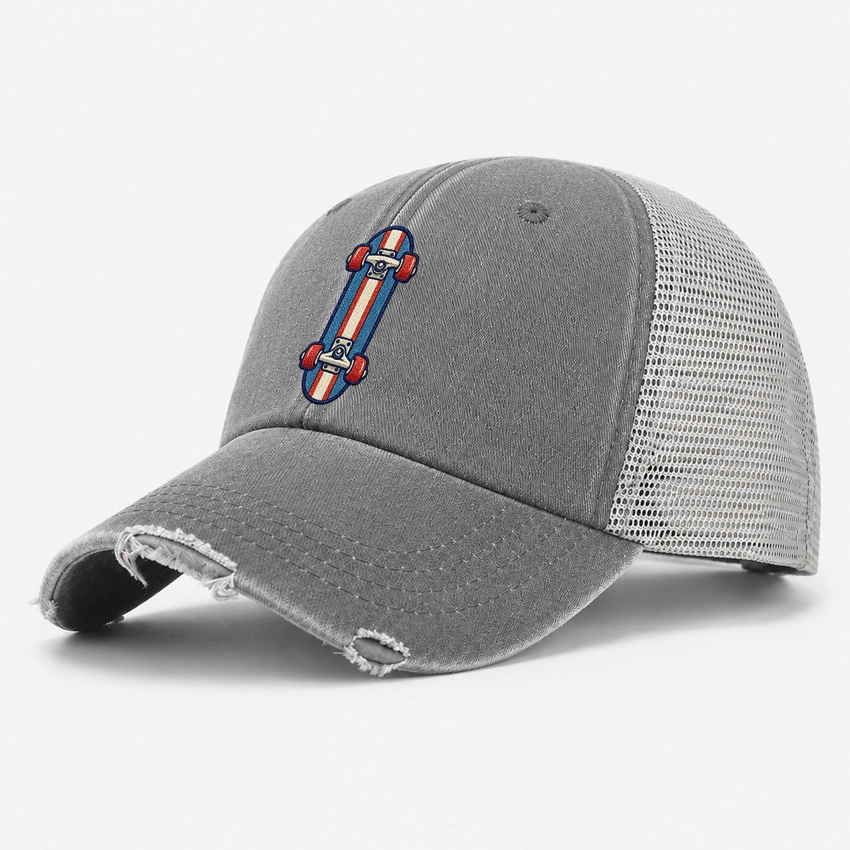 Skateboard Tiny Solo Marks Washed Trucker Hat – Grey