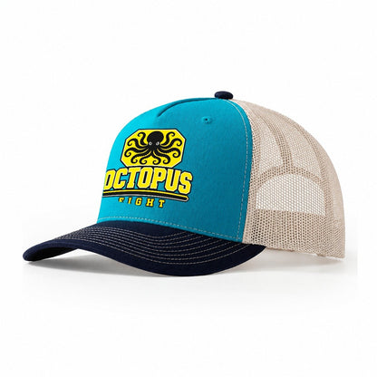 Octopus Eight Channel Heavy Duty Trucker Hat – Teal Navy
