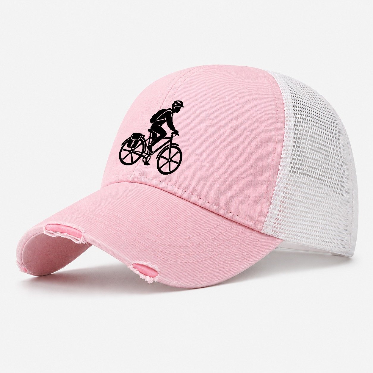 Dawn Bike Commuter Cycling Life Washed Trucker Hat – Light Pink