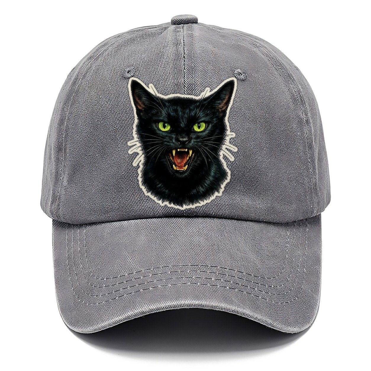 Hissing Green Eyed Black Cat Classic Cap – Urban Haze