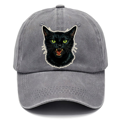 Hissing Green Eyed Black Cat Classic Cap – Urban Haze