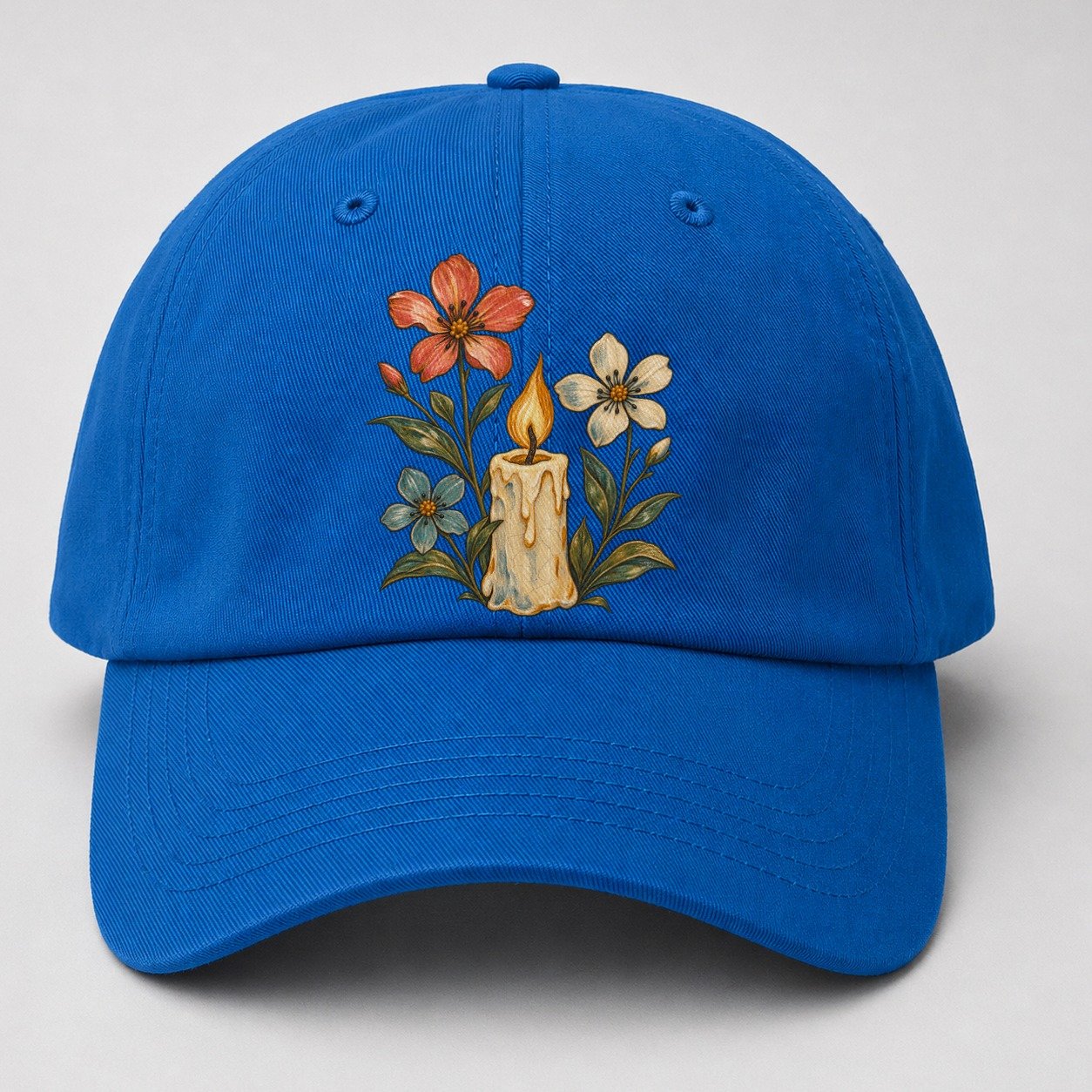 Candle Wildflower Vigil Gentle Wild Baseball Cap – Blue