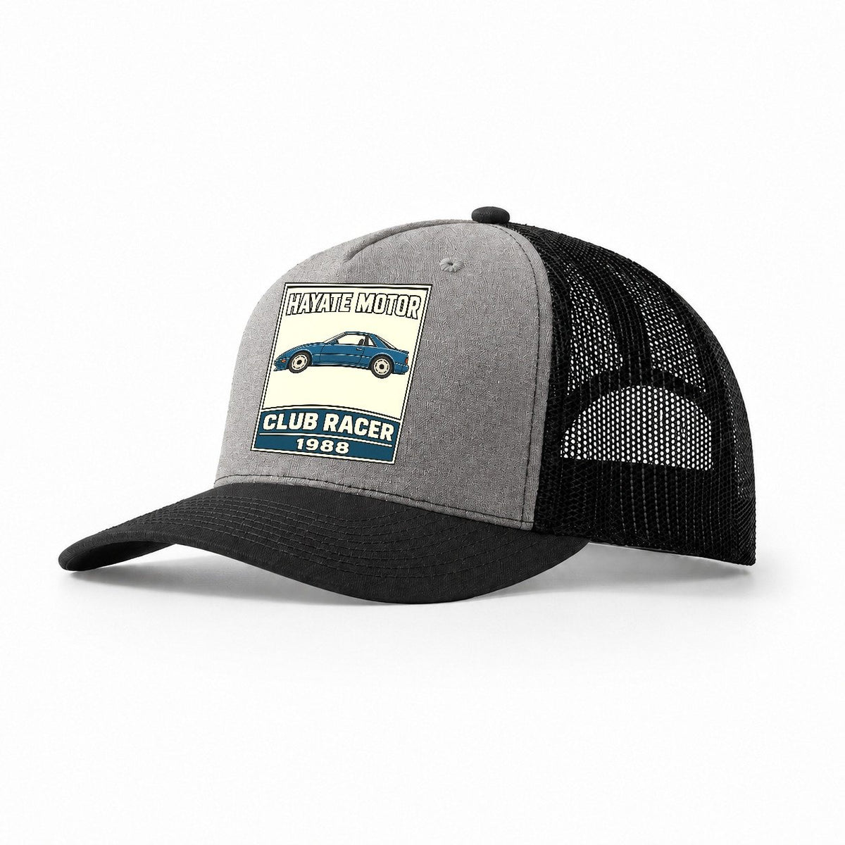Hayabusa Club Racer Showa Speed Plates Trucker Hat – Grey Black