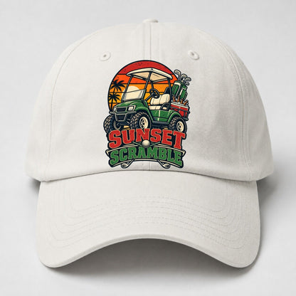 Sunset Scramble Golf Life Baseball Cap – Off White