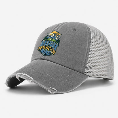 High Altitude Nine Golf Life Washed Trucker Hat – Grey