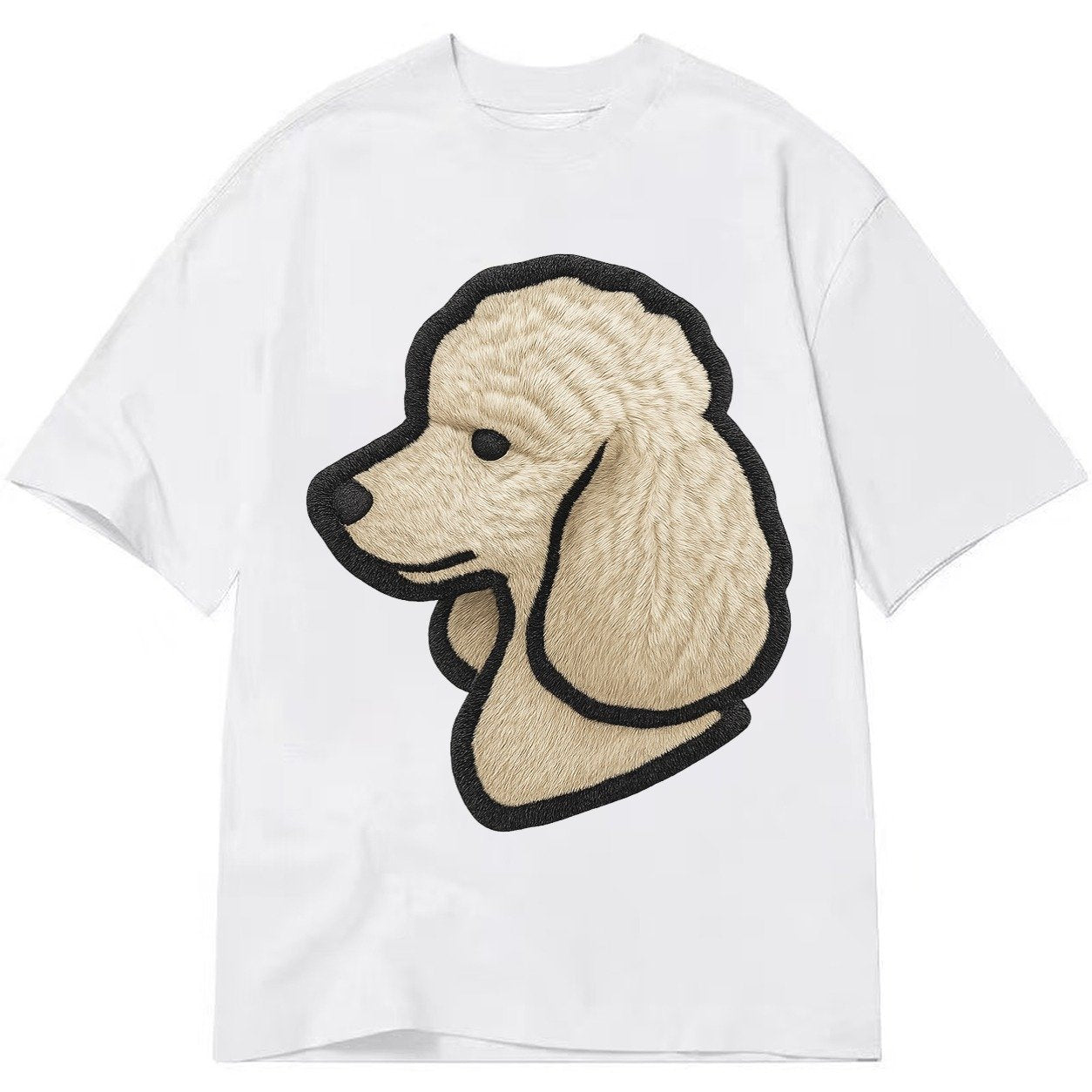 Poodle Contemporary Clean Style With Strong Black Outline Classic T-shirt – White