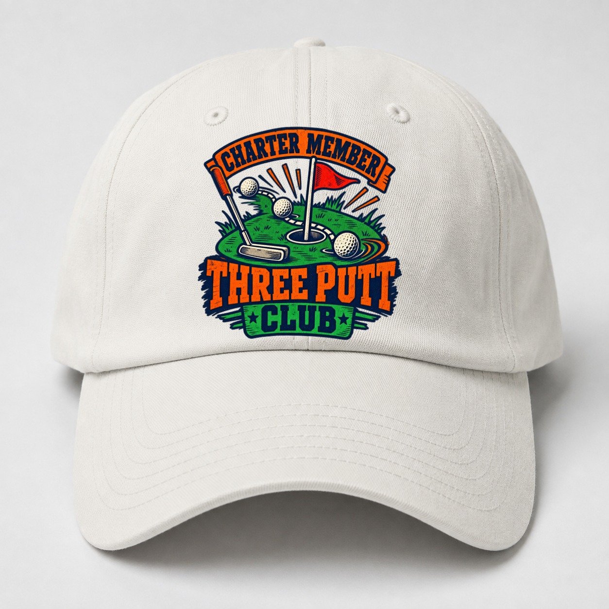 Three Putt Club Golf Life Baseball Cap – Off White