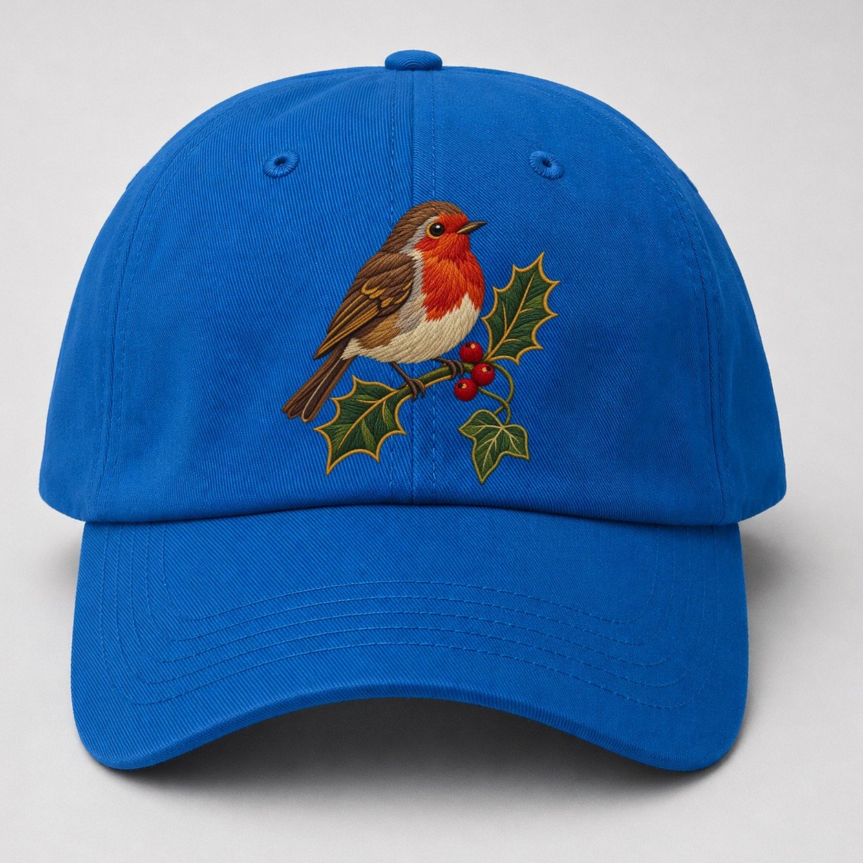 British Robin Holly And Ivy Uk Culture Heritage Baseball Cap – Blue