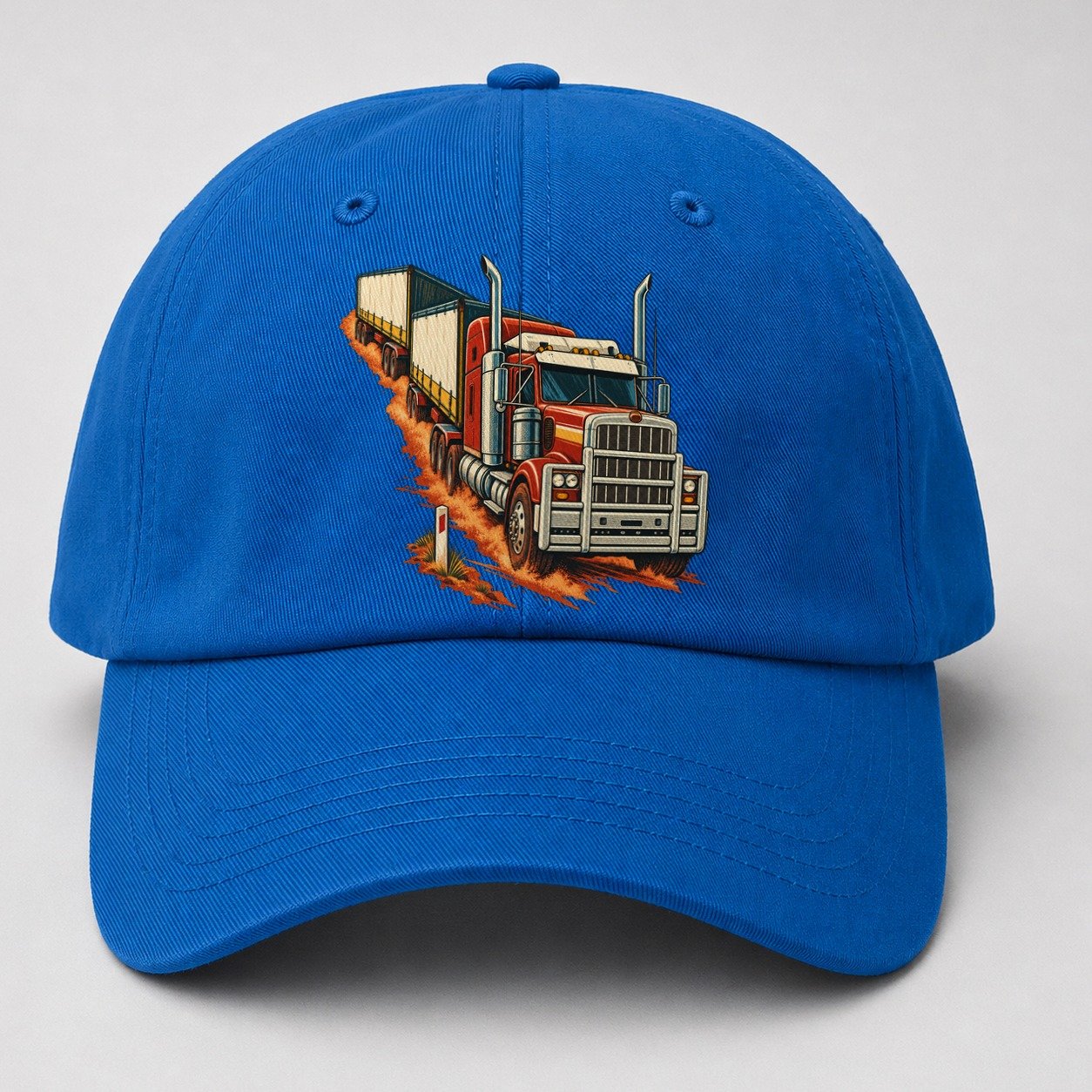 Generic Road Train And Red Dust Marker Australia Cultural Icons Baseball Cap – Blue