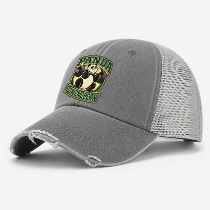 Panda Power Clean Animal Lifters Washed Trucker Hat – Grey
