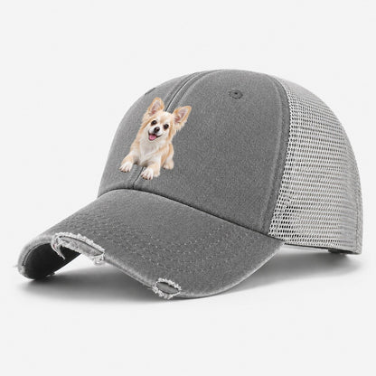 Chihuahua Lying Down Top Breeds Washed Trucker Hat – Grey