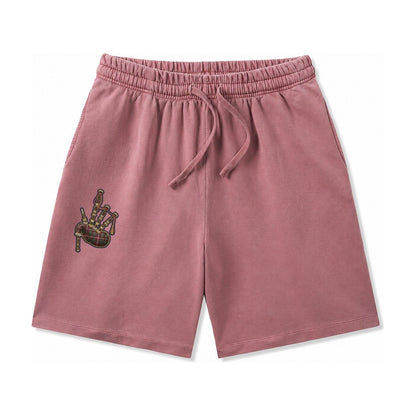 Scottish Thistle Washed Shorts – Burgundy