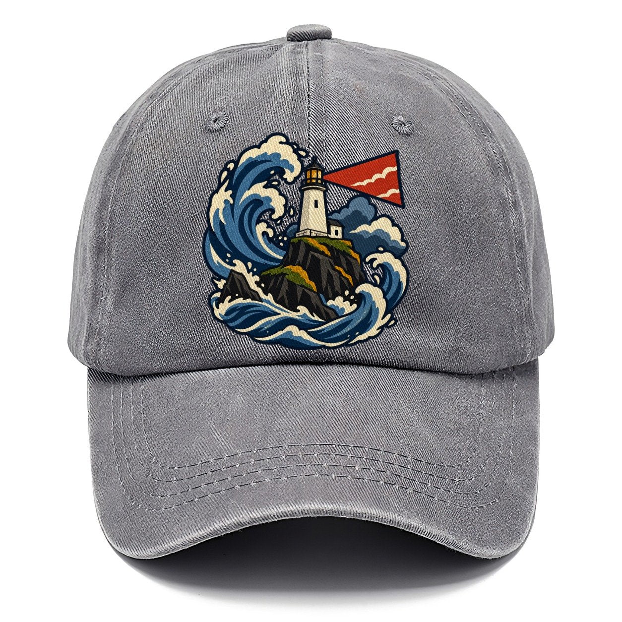 Hebridean Lighthouse And Storm Wave Uk Culture Heritage Classic Cap – Urban Haze