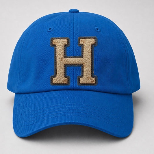 Varsity Chenille H Monogram Baseball Cap – Blue