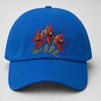 South Australia Sturt Desert Pea Cluster Australia Cultural Icons Baseball Cap – Blue