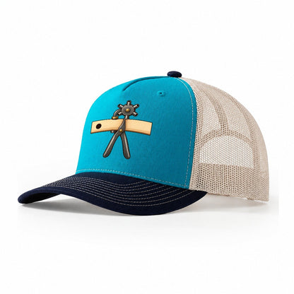 Punch And Strap Leathercraft Trucker Hat – Teal Navy