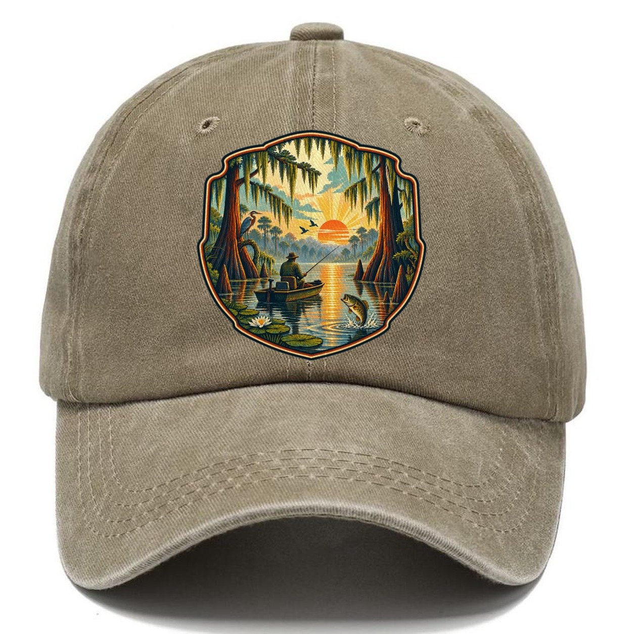 Bayou Cypress Still Water Fishing Club Classic Cap – Warm Sand