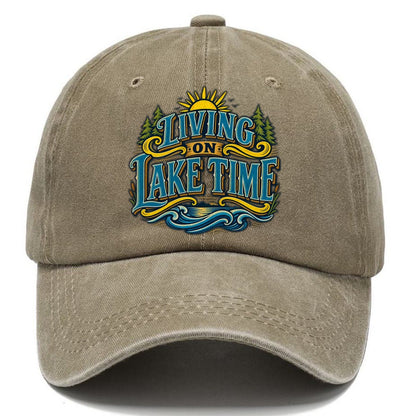 Living On Lake Time Retired Living Classic Cap – Warm Sand
