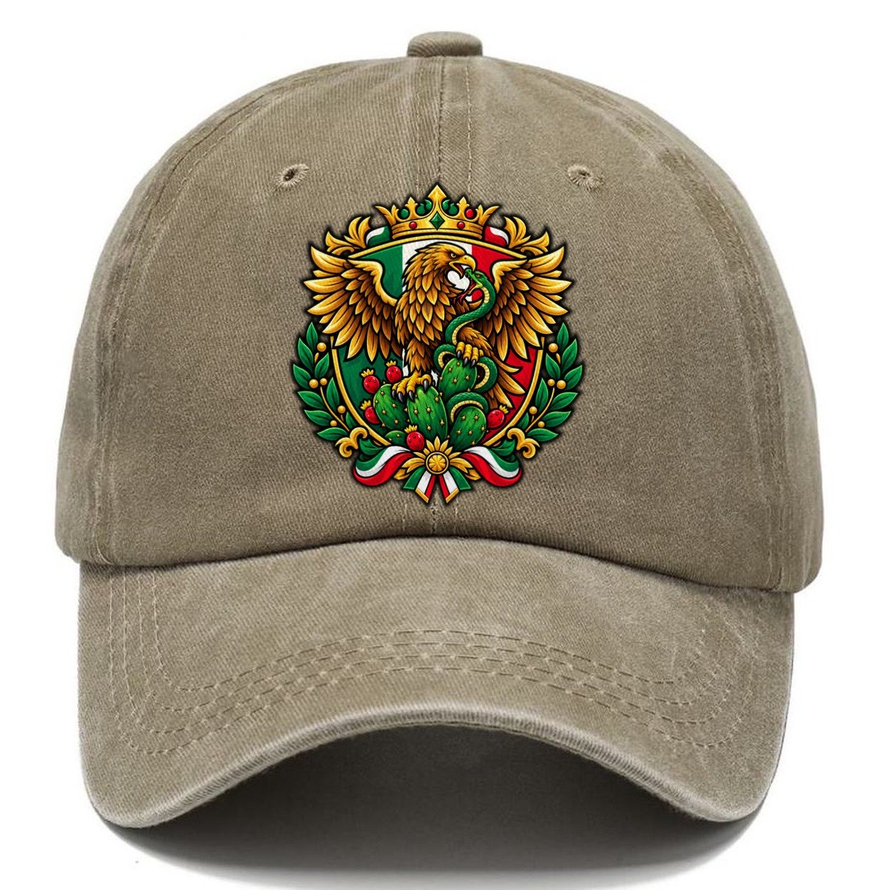 Mexico Heraldic Crest Country Logos Classic Cap – Warm Sand