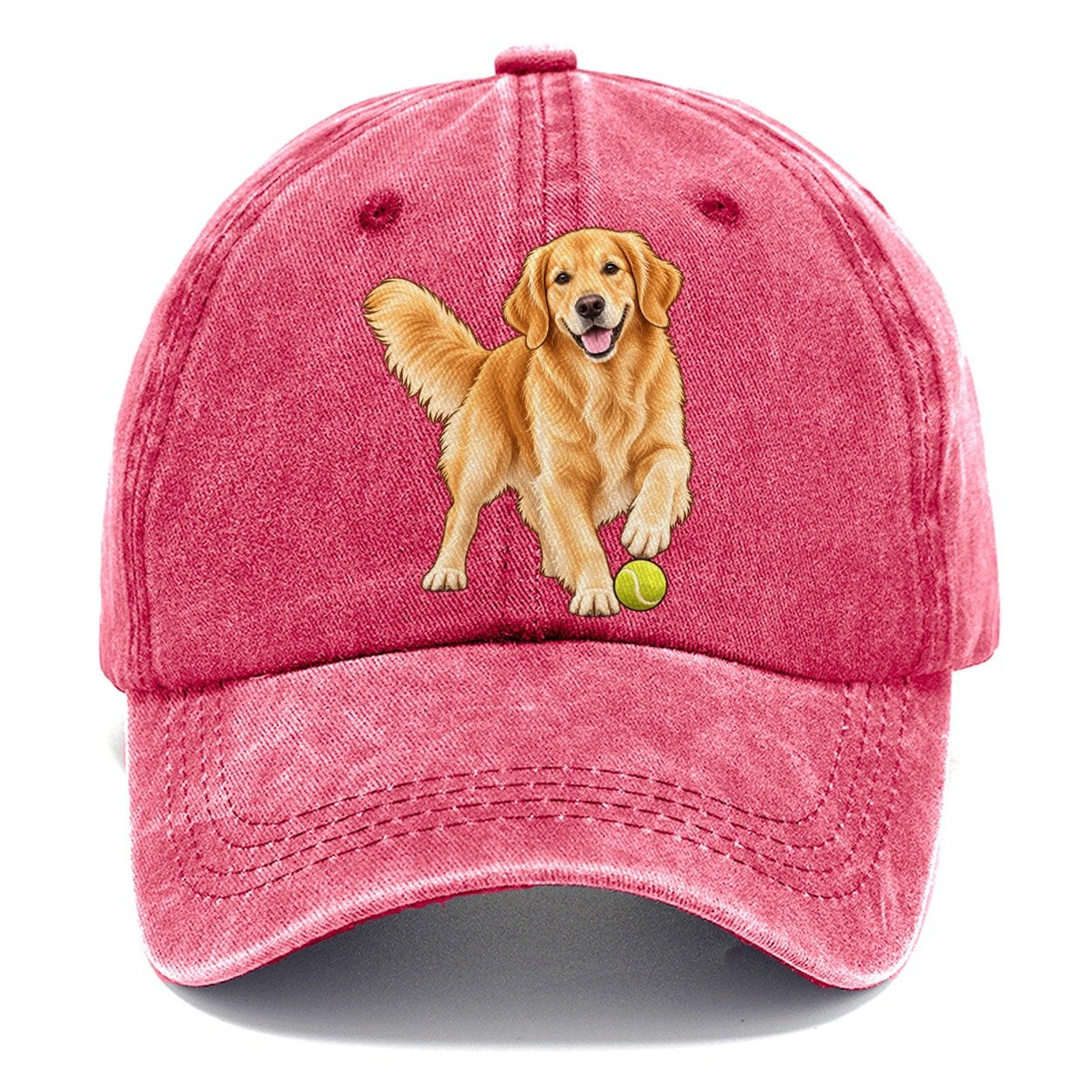 Golden Retriever with Tennis Ball Classic Cap – Pomegranate Blush