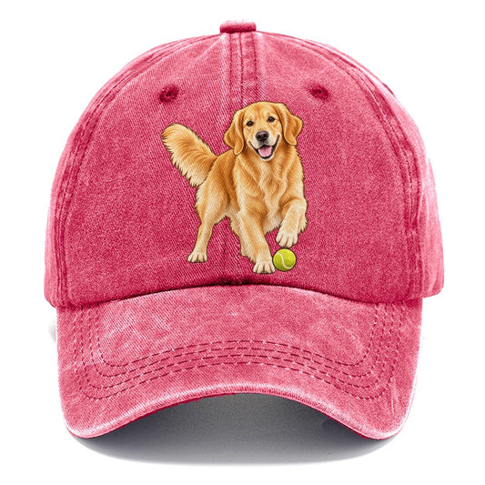 Golden Retriever with Tennis Ball Classic Cap – Pomegranate Blush