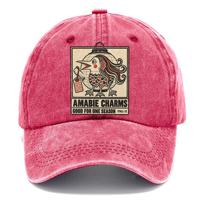 Amabie Charms Yokai Night Market Classic Cap – Pomegranate Blush