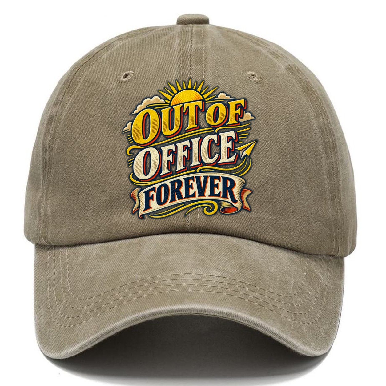 Out Of Office Forever Retired Living Classic Cap – Warm Sand