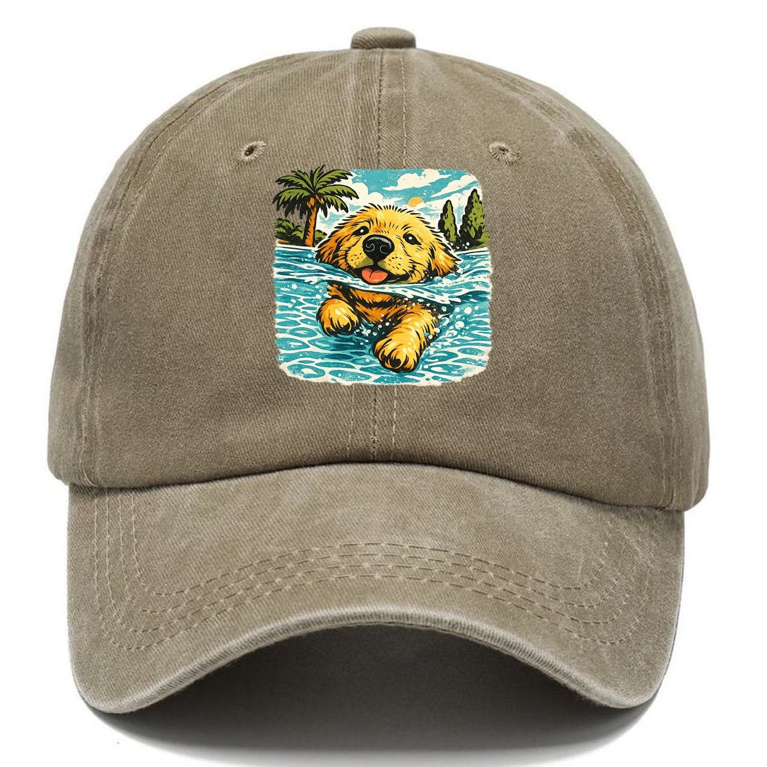Golden Retriever Pool Pup Classic Cap – Warm Sand