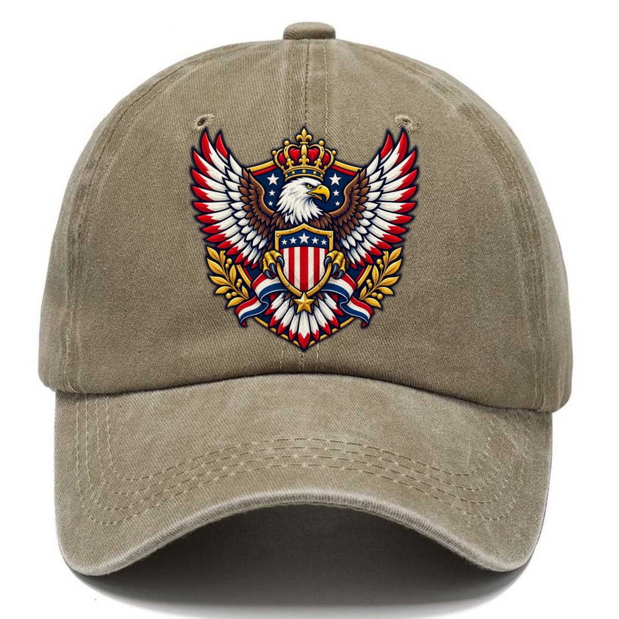 United States Heraldic Crest Country Logos Classic Cap – Warm Sand