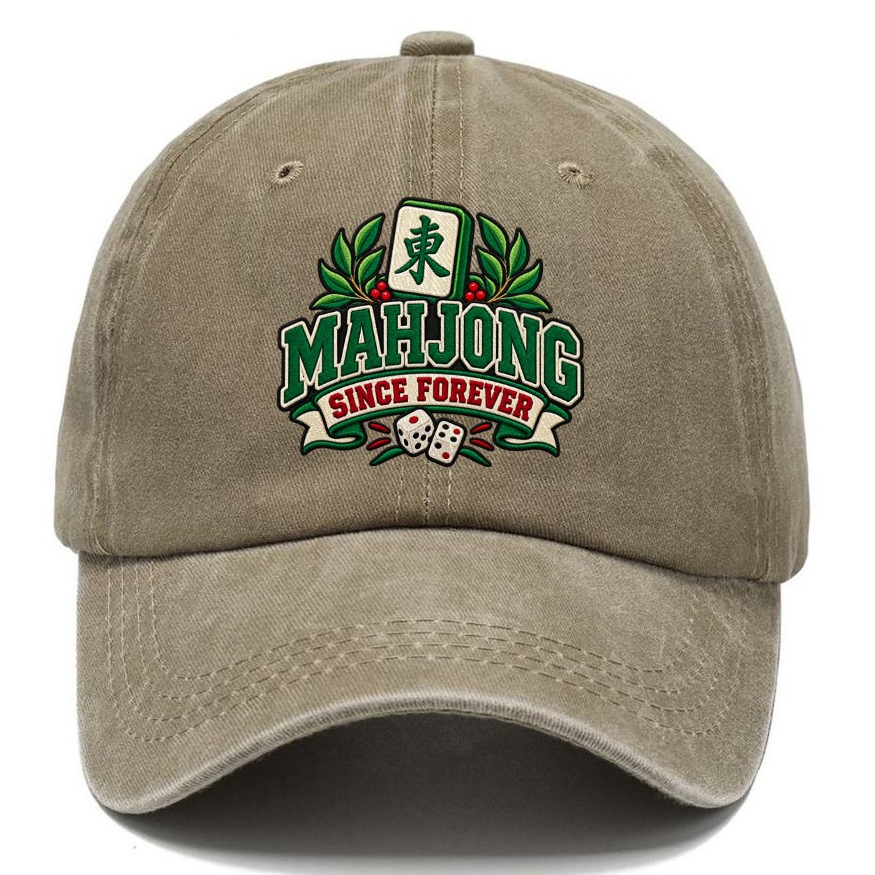 Mahjong Since Forever Mahjong Game Night Classic Cap – Warm Sand