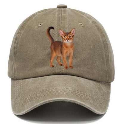 Abyssinian Standing Three Quarter Realistic Cat Portrait Classic Cap – Warm Sand