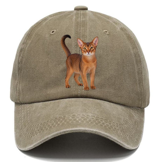 Abyssinian Standing Three Quarter Realistic Cat Portrait Classic Cap – Warm Sand