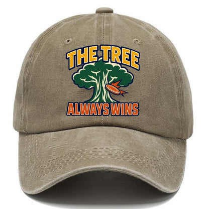 The Tree Always Wins Disc Golf Classic Cap – Warm Sand