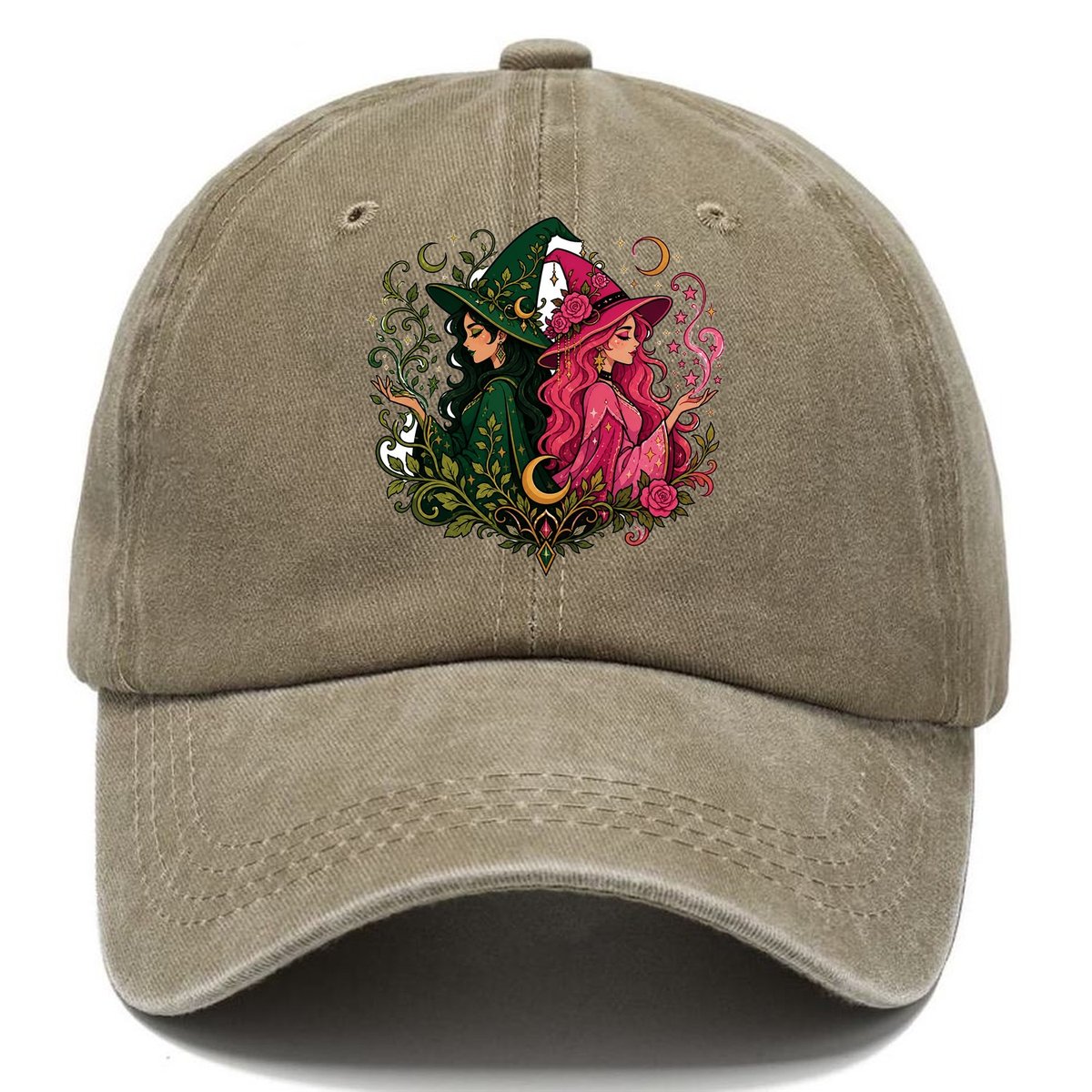 Dual Witch Botanical Moon Classic Cap – Warm Sand