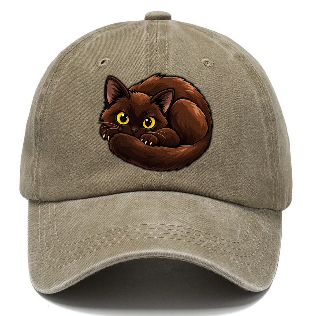 Burmese Curled Peeking Cats Classic Cap – Warm Sand