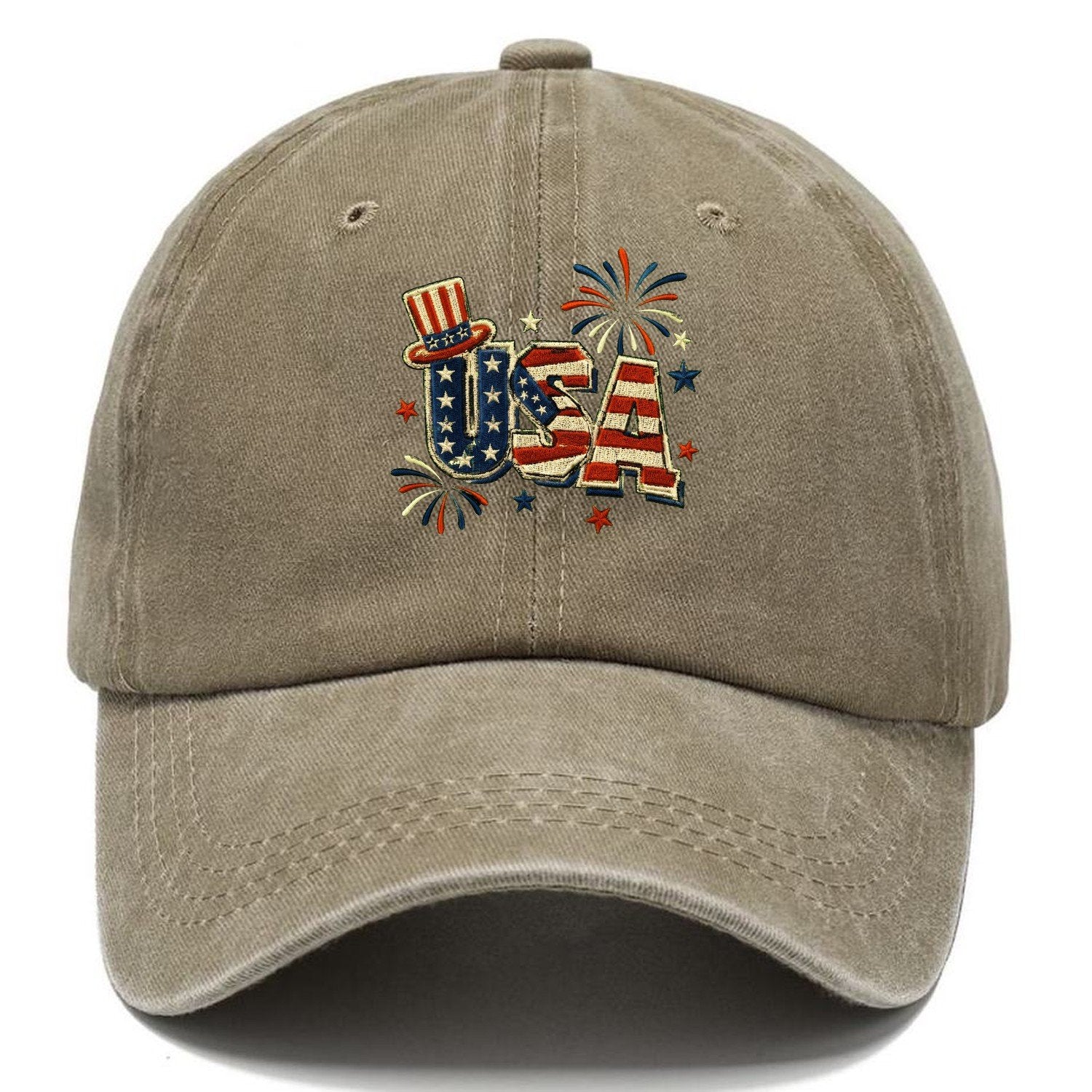 Usa Embroidery Patch Classic Cap – Warm Sand